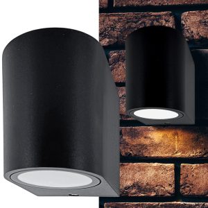 Wandleuchte „Oval“ schwarz. IP44. 9.8cm hoch
