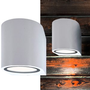 Außen-Wandleuchte weiß für GU10-LED IP54
