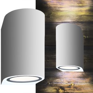 Außen-Wandleuchte weiß für 2 GU10-LED IP54