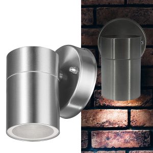 Wandleuchte Rund Edelstahl 1xGU10