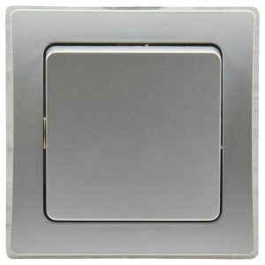 Wechsel-Schalter. inkl. Rahmen. Delphi-Serie silber