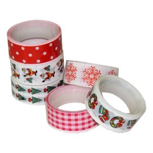 Dekoklebeband Weihnachts-Design 6 Rollen 5m x 15mm