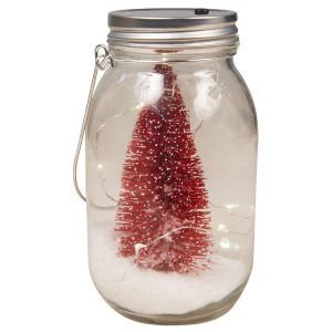 LED Weihnachtsbaum rot. im Glas
