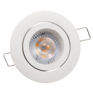 Weißer LED Einbaustrahler 5W neutralweiß. schwenkbar