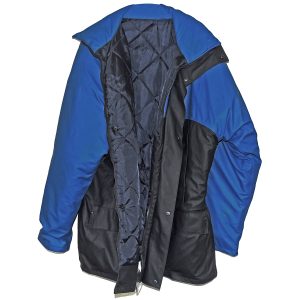 Windjacke gefüttert. Blau-Schwarz Größe L