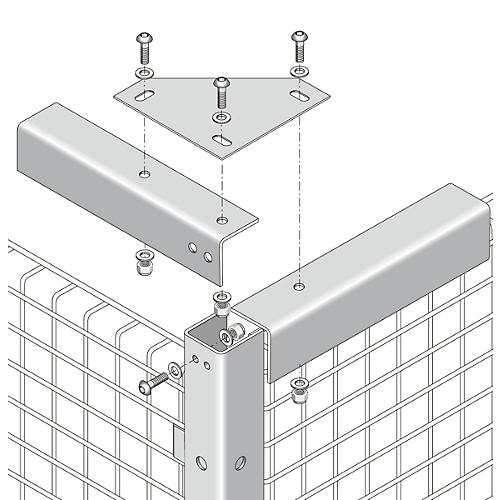 Abdeckwinkel, 50 x 50 x 2150 mm, optional zur Stabilisierung, gelb