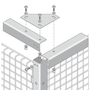 Abdeckwinkel, 50 x 50 x 2150 mm, optional zur Stabilisierung, hellsilber
