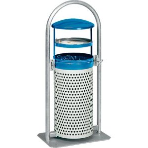Abfallsammler, m. Aschereinsatz, blau/weiß Abfallsammler, m. Aschereinsatz, blau/weiß