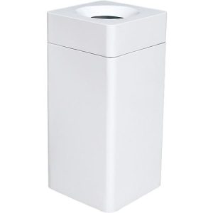 Abfallsammler Orgavente, Stahl, Volumen 40 l, Rechteck, B 350 x T 350 x H 790 mm, selbstlöschender Eimer, weiß Abfallsammler Orgavente, Stahl, Volumen 40 l, Rechteck, B 350 x T 350 x H 790 mm, selbstlöschender Eimer, weiß