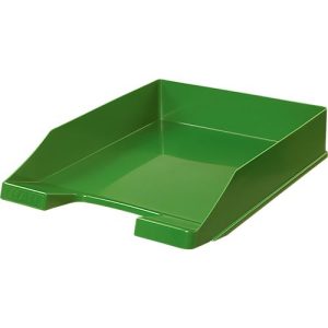 Ablagekorb HAN Klassik, für Format A4/C4, mit Beschriftungsfeld, stapelbar, B 255 x T 348 x H 65 mm, Kunststoff, grün, 10 Stück
