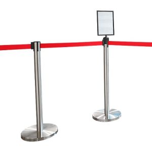 Absperrpfosten, 2 Stück + Tafel, rot Absperrpfosten, 2 Stück + Tafel, rot