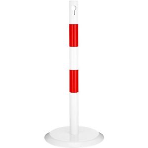 Absperrpfosten, weiß/rot