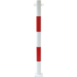 Absperrpfosten zum Aufdübeln, mit 2 Ösen, weiß/rot