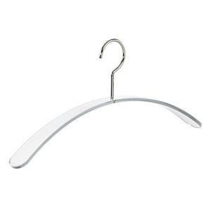 Acryl-Kleiderbügel Pador-Concept Curve, Bügelstärke 6 mm, verchromter, drehbarer Haken, 4 Stück, transparent