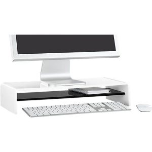Acryl-Medienträger U-Form mit Boden, 500 x 230 x 100 mm, weiß/schwarz Acryl-Medienträger U-Form mit Boden, 500 x 230 x 100 mm, weiß/schwarz