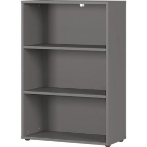 Aktenregal Porto, 2 Einlegeböden, 3 OH, B 800 x T 400 x H 1200 mm, graphit