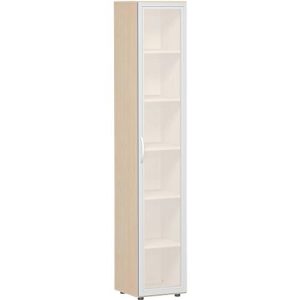 Aktenschrank ALICANTE, 6 Ordnerhöhen, 5 Böden, Glastür links, B 400 x T 400 x H 2160 mm,
