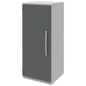 Aktenschrank BARI, 3 OH, 2 Böden, Türanschlag links, B 427 x T 430 x H 1117 mm, hellgrau/anthrazit Aktenschrank BARI, 3 OH, 2 Böden, Türanschlag links, B 427 x T 430 x H 1117 mm, hellgrau/anthrazit