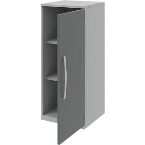 Aktenschrank BARI, 3 OH, 2 Böden, Türanschlag rechts, B 427 x T 430 x H 1117 mm, hellgrau/anthrazit Aktenschrank BARI, 3 OH, 2 Böden, Türanschlag rechts, B 427 x T 430 x H 1117 mm, hellgrau/anthrazit
