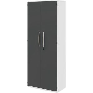 Aktenschrank BARI, 6 OH, 5 Böden, Schloss, B 819 x T 430 x H 2174 mm, weiß/anthrazit