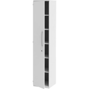 Aktenschrank BARI, 6 Ordnerhöhen, 5 Böden, Schloss, Türanschlag links, B 427 x T 430 x H 2174 mm, weiß Aktenschrank BARI, 6 Ordnerhöhen, 5 Böden, Schloss, Türanschlag links, B 427 x T 430 x H 2174 mm, weiß