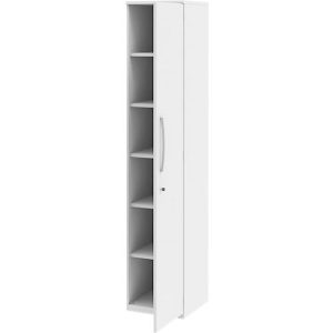 Aktenschrank BARI, 6 Ordnerhöhen, 5 Böden, Schloss, Türanschlag rechts, B 427 x T 430 x H 2174 mm, weiß Aktenschrank BARI, 6 Ordnerhöhen, 5 Böden, Schloss, Türanschlag rechts, B 427 x T 430 x H 2174 mm, weiß