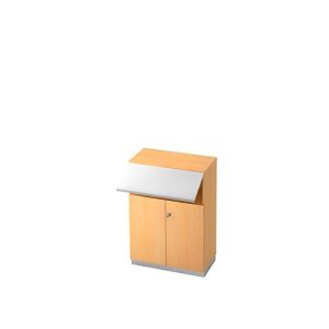 Aktenschrank mit Sicherheitsklappe, 3 OH, B 800 x T 420 mm, Buche-Dekor Aktenschrank mit Sicherheitsklappe, 3 OH, B 800 x T 420 mm, Buche-Dekor