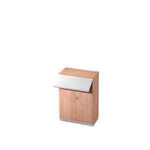 Aktenschrank mit Sicherheitsklappe, 3 OH, B 800 x T 420 mm, Nussbaum-Dekor Aktenschrank mit Sicherheitsklappe, 3 OH, B 800 x T 420 mm, Nussbaum-Dekor