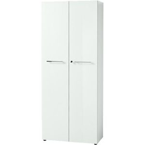 Aktenschrank MONTERIA, Front aus Glas, abschließbar, 5 OH, B 800 x T 370 x H 1960 mm, weiß Aktenschrank MONTERIA, Front aus Glas, abschließbar, 5 OH, B 800 x T 370 x H 1960 mm, weiß