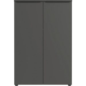 Aktenschrank Porto, 2 Türen und 2 Einlegeböden, 3 OH, B 810 x T 400 x H 1200 mm, graphit