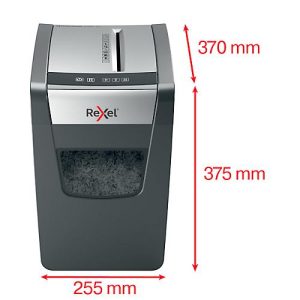 Aktenvernichter Rexel Momentum X312-SL, Sicherheitsstufe P3, Partikelschnitt 5 x 42 mm, bis 23 l, Kunststoff & Metall, schwarz
