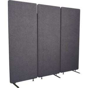 Akustik-Raumteiler Luxor, 3 Paneele, mit Standfüßen, ca. 19 kg, Gesamtmaße B 1830 x T 35 x H 1680 mm, recycelte Materialien, schiefergrau