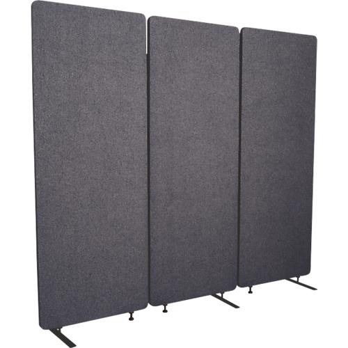Akustik-Raumteiler Luxor, 3 Paneele, mit Standfüßen, ca. 19 kg, Gesamtmaße B 1830 x T 35 x H 1680 mm, recycelte Materialien, schiefergrau
