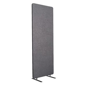 Akustischer Raumteiler, Einzelexemplar, rechteckig, Hochkant-Format, mit Standfüßen, B 600 x T 350 x H 1680 mm, PET-Filz, grau
