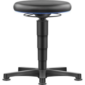 Allround Hocker Bimos, sitzhöhenverstellbar 450-650 mm, mit Gleiter, Kunstlederbezug, abwaschbar, unempfindlich gegen Öle & Desinfektionsmittel, Farbring blau Allround Hocker Bimos, sitzhöhenverstellbar 450-650 mm, mit Gleiter, Kunstlederbezug, abwaschbar, unempfindlich gegen Öle & Desinfektionsmittel, Farbring blau