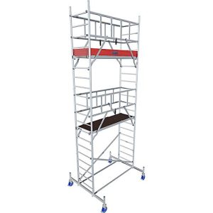 Alu-Fahrgerüst Krause ProTec, 200 kg/m², TÜV-geprüft, gebremste Rollen, L 2000 x B 700 x H 6300 mm Alu-Fahrgerüst Krause ProTec, 200 kg/m², TÜV-geprüft, gebremste Rollen, L 2000 x B 700 x H 6300 mm