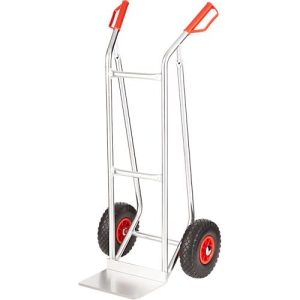 Alu-Sackkarre Select 2132A/150, mit Handgriffen und Sicherheitsbügel, Polyurethan-Räder, Schaufel B 300 x T 210 mm, bis 150 kg Alu-Sackkarre Select 2132A/150, mit Handgriffen und Sicherheitsbügel, Polyurethan-Räder, Schaufel B 300 x T 210 mm, bis 150 kg