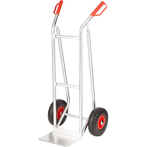 Alu-Sackkarre Select 2132A/150, mit Handgriffen und Sicherheitsbügel, Polyurethan-Räder, Schaufel B 300 x T 210 mm, bis 150 kg