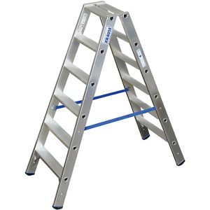 Alu-Stufendoppelleiter, 2 x 6 Stufen Alu-Stufendoppelleiter, 2 x 6 Stufen