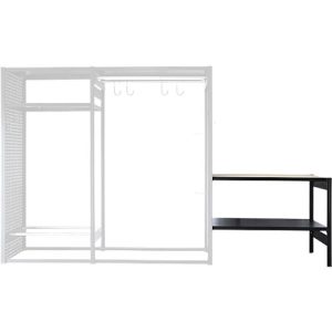 Anbau-Werkbank für Bike-/Freizeit-Steckregalsystem ORDO Flex, 1 Fachboden, Fachlast 140 kg, B 1360 x T 635 x H 825 mm, tiefschwarz matt RAL 9005