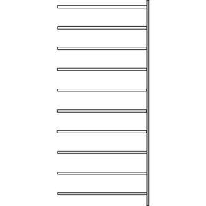 Anbauregal R 3000, 10 Böden, B 1315 mm x T 600 mm, Böden lackiert