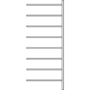 Anbauregal R 3000, 8 Böden, B 1025 mm x T 800 mm, Böden verzinkt Anbauregal R 3000, 8 Böden, B 1025 mm x T 800 mm, Böden verzinkt
