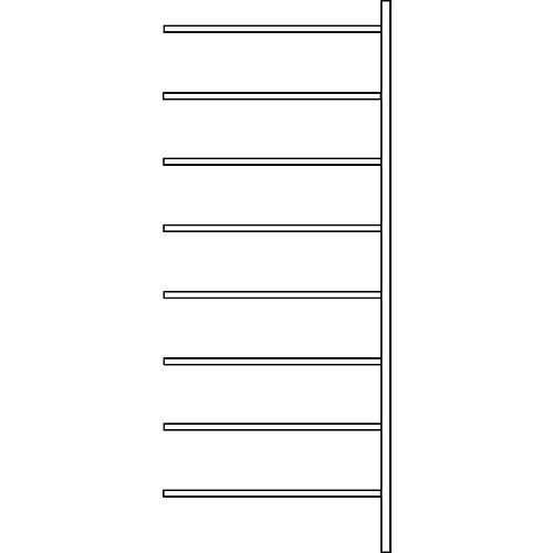 Anbauregal R 3000, 8 Böden, B 1025 mm x T 800 mm, Böden verzinkt
