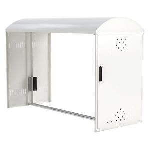 Anbausatz ohne Seitenwand für Fahhradgarage BikeBox 1 B mit Bogendach, verkehrsweiß RAL 9016