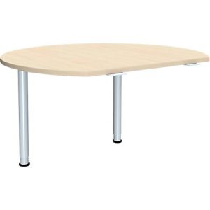 Anbautisch ALICANTE, 2 Stützfüße, B 1200 x T 1047 mm, mit 2 Stützfüßen, höhenverstellbar, Ahorn-Dekor