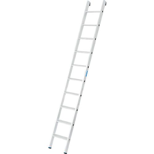 Anlegeleiter Krause, TRBS 2121-2, Arbeitshöhe 3600 mm, 10 rutschfeste Profilstufen mit T 80 mm, Fußstopfen, Aluminium