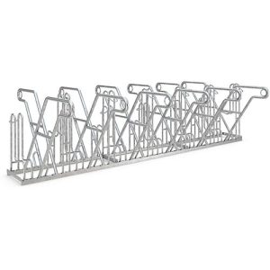 Anlehnparker WSM, 2-seitig, für Reifen bis B 55 mm, B 3240 x T 390 x H 800 mm, Stahl verzinkt, 12 Einstellplätze