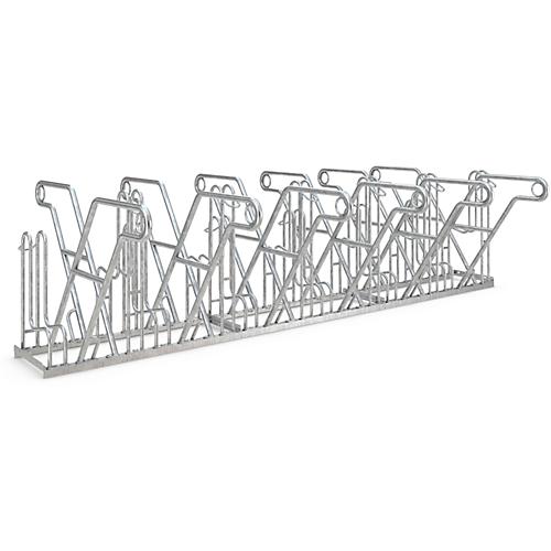 Anlehnparker WSM, 2-seitig, für Reifen bis B 55 mm, B 3240 x T 390 x H 800 mm, Stahl verzinkt, 12 Einstellplätze