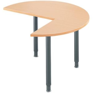 Ansatztisch, 3/4 Kreis, Ø 1400 mm, Ansatz rechts/links, Buche/anthrazit Ansatztisch, 3/4 Kreis, Ø 1400 mm, Ansatz rechts/links, Buche/anthrazit