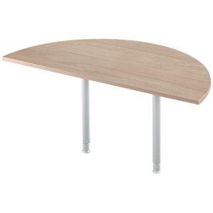 Ansatztisch, Halbkreis, Ø 1600 mm, Eiche/weißalu Ansatztisch, Halbkreis, Ø 1600 mm, Eiche/weißalu